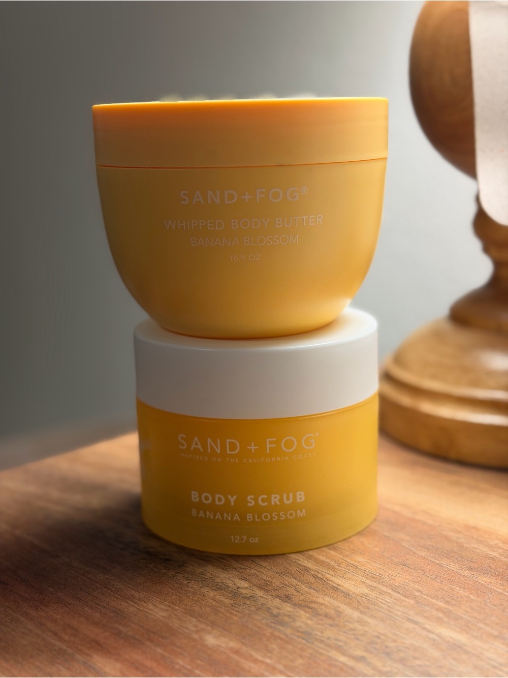 Sand + Fog Banana Blossom Whipped Body Butter & Body Scrub duo